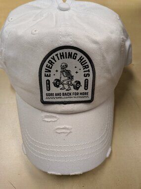 Barbells And Ponytails  "Everything Hurts" Ponytail Hat NEW